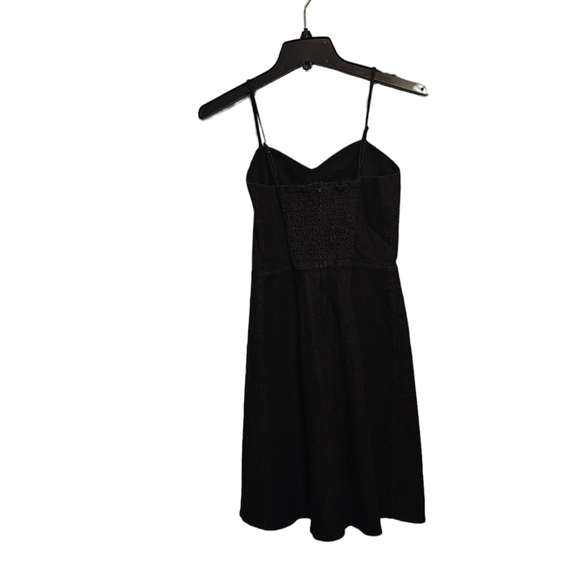 Bailey 44 Black Denim Sweetheart Spaghetti Strap Cocktail Mini Dress 2 Preowned - Picture 6 of 9